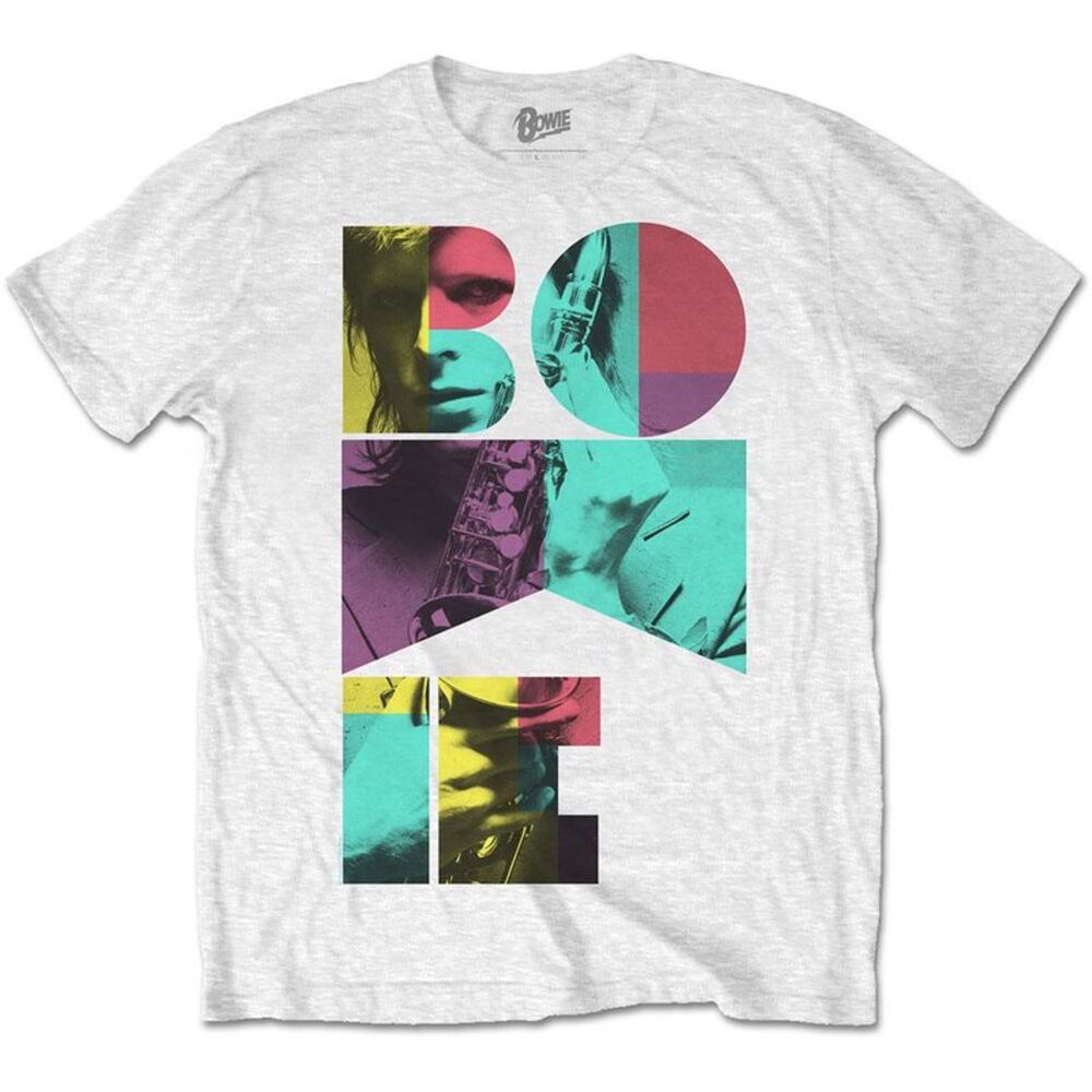 David Bowie Unisex Adult Saxophone T-Shirt / White